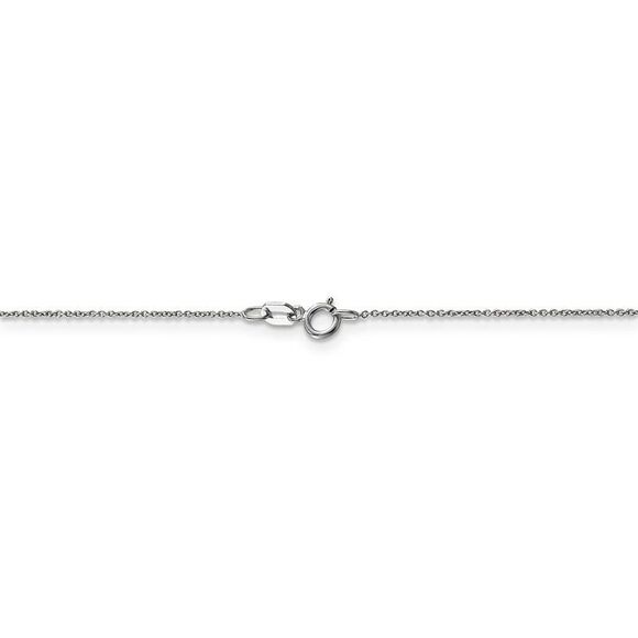 Children's 0.75mm, 14k White Gold, Cable Chain Necklace, 14 Inch - Picture 4 of 8